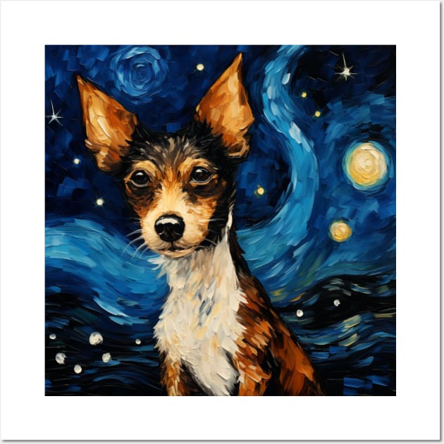 Toy Fox Terrier Night Wall Art by NatashaCuteShop